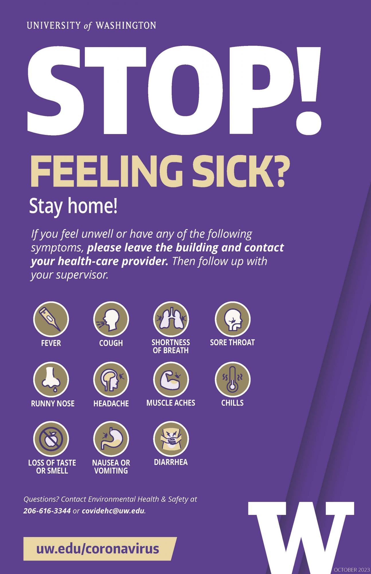 Stop! Feeling Sick! poster in purple