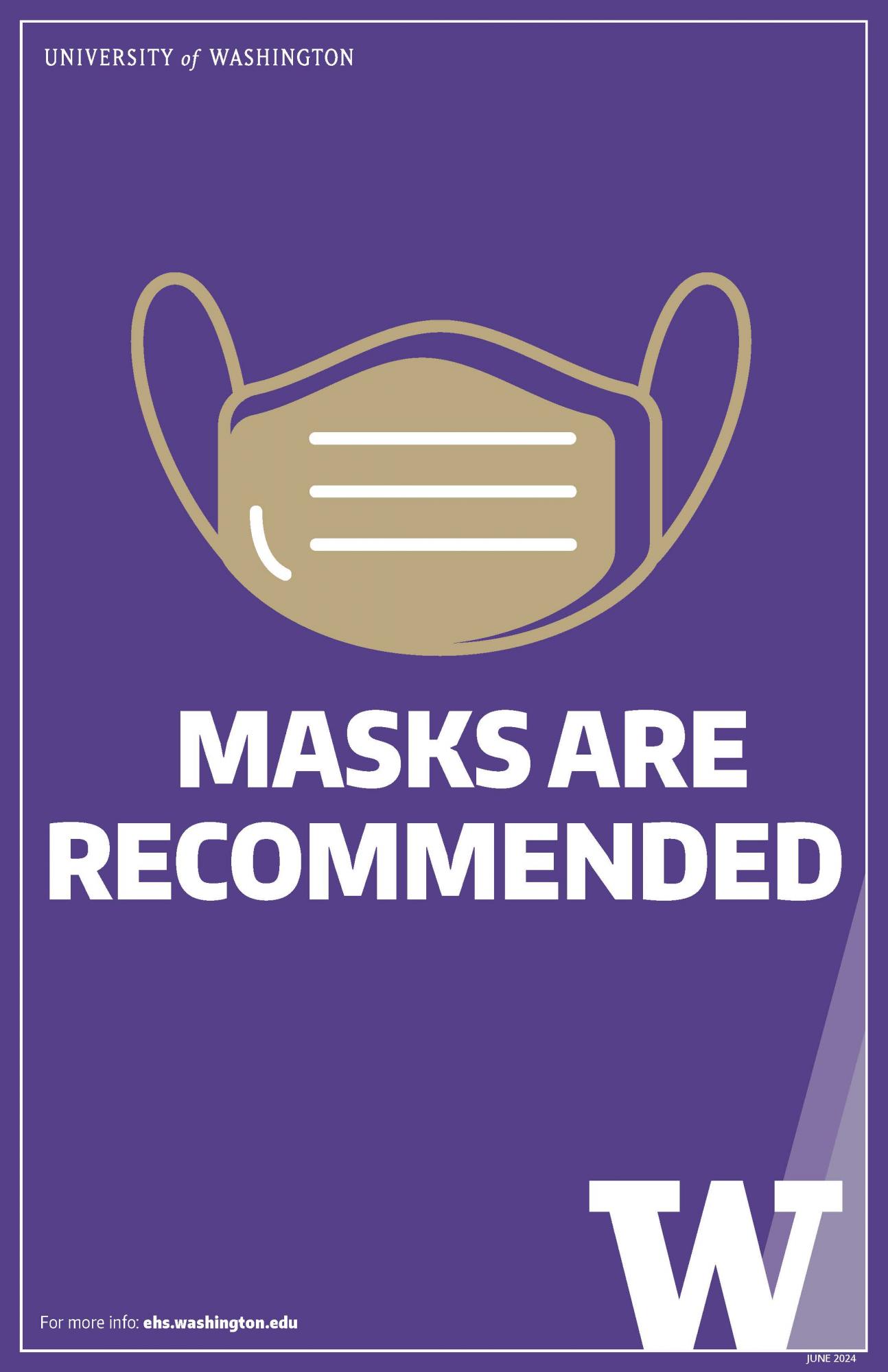 Mask Are Recommended poster in color