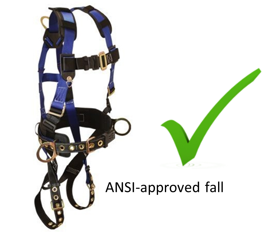 ANSI approved fall protection harness
