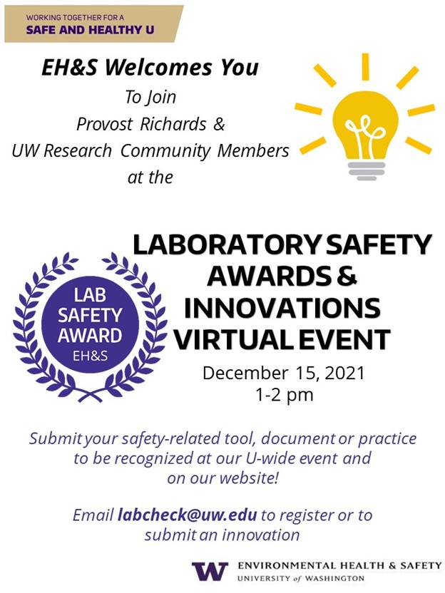 Lab Safety Award Event Flyer 2021