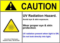 Caution UV Radiation Hazard warning sign