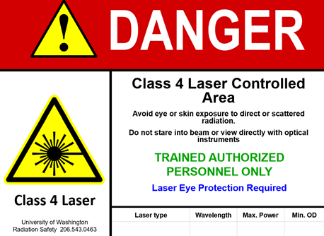 Danger Class 4 Lasers warning sign