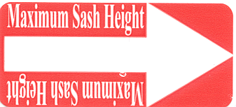 maximum sash height indicator sticker