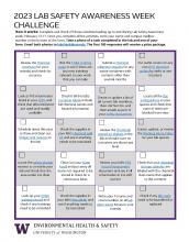 2023 Lab Safety Awareness Week Challenge Card